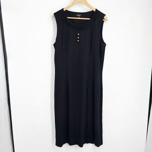 Nissa Black Midi Dress with Button Detail size 18
